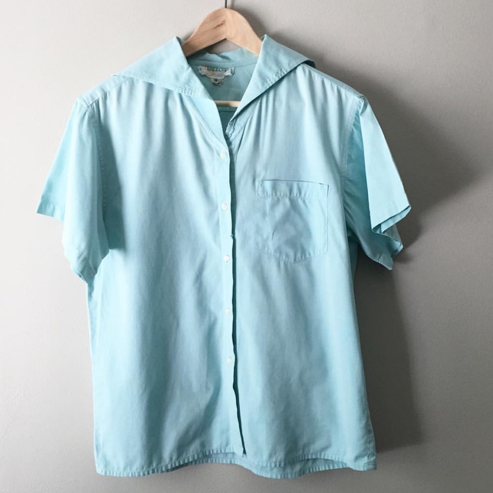Vintage Robin’s Egg Button Up